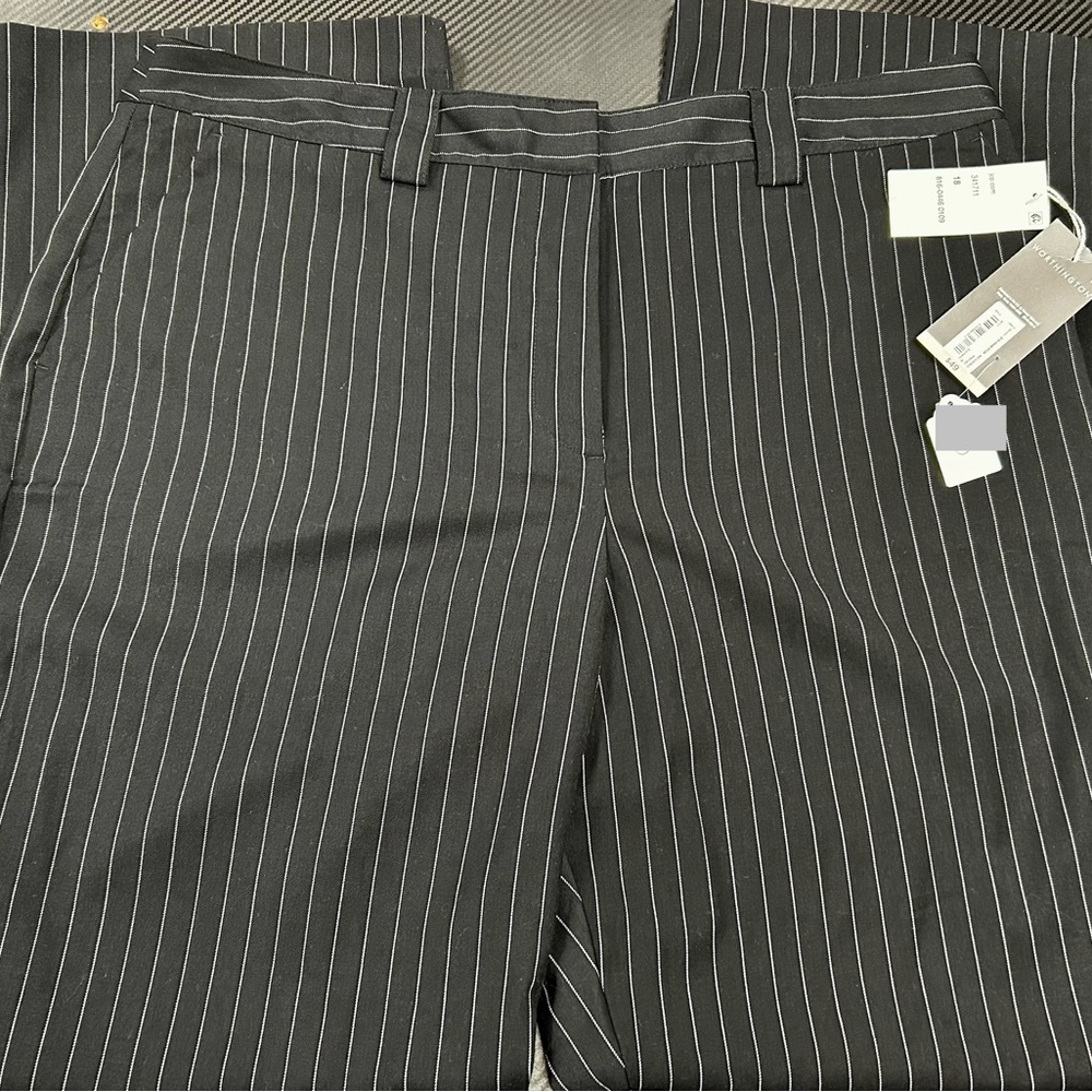Worthington Women's Black Pinstripe Straight Leg Pants